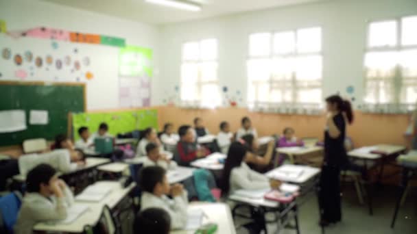 Clases Borrosas Profesores Estudiantes Clase Una Escuela Pública Argentina — Vídeo de stock