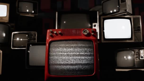 Polonya Cumhuriyeti Vintage Televisions Arms Ile Polonya Ulusal Bayrağı Çözünürlüğü — Stok video