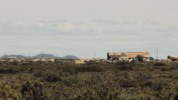 Oude Huizen Buurt Van Rio Gallegos Provincie Santa Cruz Patagonië — Stockvideo