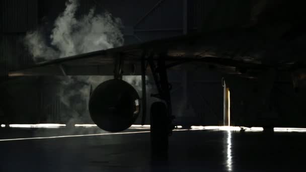 Fighter Jet Hangar Warplane Hangar — Stock Video