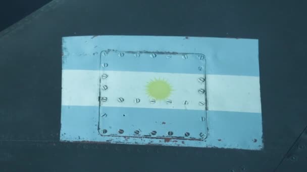 Fuselage Side Argentina Insignia Historic Jet Fighter Preserved Display National — Stok Video