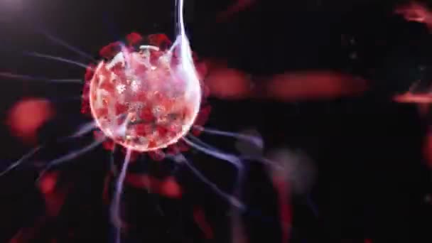 テスラプラズマボールのコロナウイルス Covid 19グローバル パンデミック コンセプト クローズアップ — ストック動画