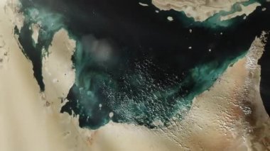 Uzaydan gelen Basra Körfezi. NASA tarafından desteklenen bu videonun elementleri. 