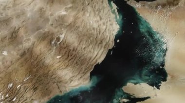 Uzaydan gelen Basra Körfezi. NASA tarafından desteklenen bu videonun elementleri. 
