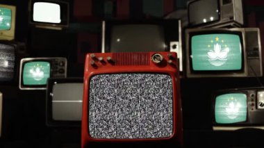 Macau ve Retro TV bayrağı.  