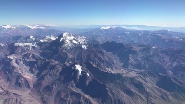 Cordilheiras Dos Andes Durante Verão Vista Aérea Dos Andes Partir — Vídeo de Stock