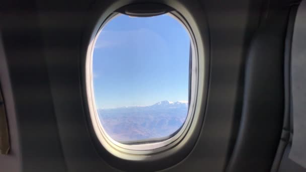 Pemandangan Dari Jendela Pesawat Terbang Pegunungan Andes Amerika Selatan Resolusi — Stok Video