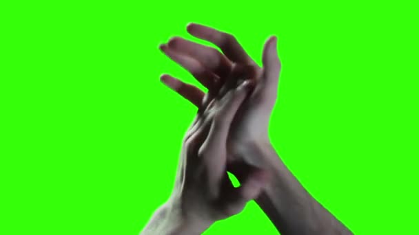 Muž Tleskající Rukama Potlesk Muž Tleskající Zelené Obrazovce Zavři Zelenou — Stock video