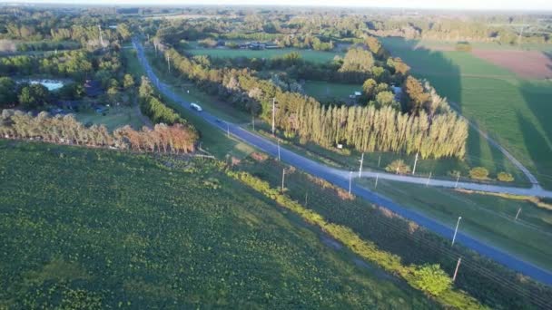 Aerial View Countryside Road Pilar Buenos Aires Province Argentina Resolution — Stock Video