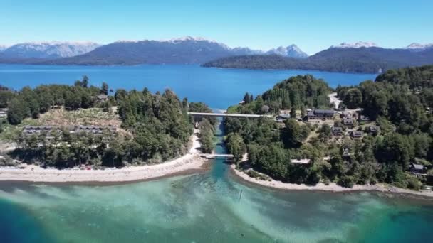 Veduta Del Fiume Correntoso Fiume Situato Villa Angostura Argentina Questo — Video Stock