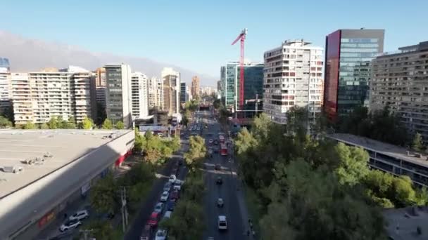 Aerial View Las Condes Distriktet Santiago Chile Opløsning – Stock-video