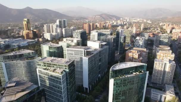Aerial View Las Condes District Santiago Chiles Hovedstad Sydamerika Opløsning – Stock-video