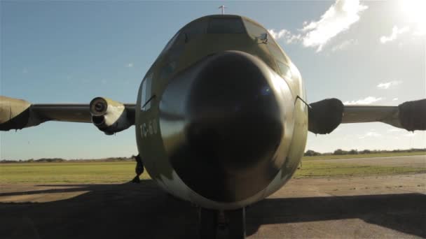 Força Aérea Argentina Lockheed 100 Hércules 130B Aeronaves Transporte Militar — Vídeo de Stock