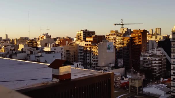 Skyline Belgrano District Sunset Buenos Aires Argentina Zoom Resolution — Stock Video