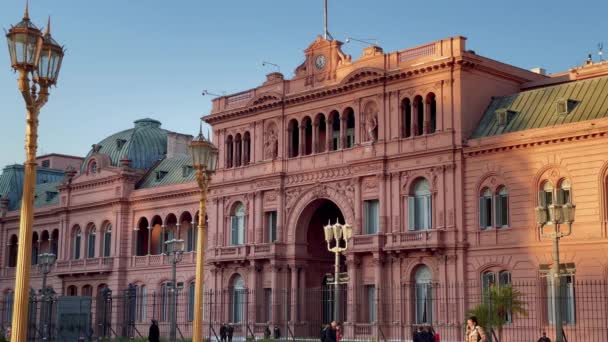 Casa Rosada Plaza Mayo Daki Başkanlık Sarayı Buenos Aires Arjantin — Stok video