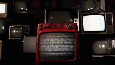 Gine ve Vintage Televizyon bayrağı. 4K Çözünürlüğü.