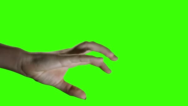 Weibliche Hand Macht Gesten Auf Chroma Key Green Screen Sie — Stockvideo