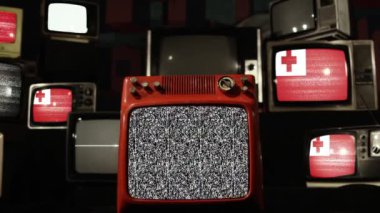 Tonga ve Vintage Televizyon Bayrağı. 