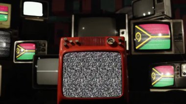 Vanuatu ve Vintage Televizyon Bayrağı.  