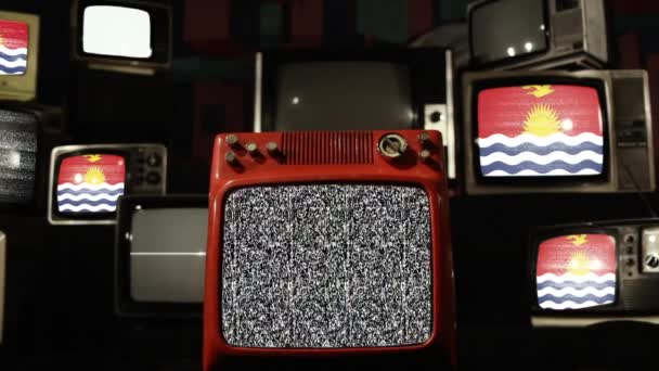Σημαία Κιριμπάτι Vintage Τηλεοράσεις — Αρχείο Βίντεο