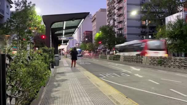 Ônibus Trânsito Rápido Buenos Aires Argentina Timelapse Resolução — Vídeo de Stock