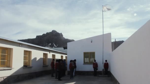 Студенты Утренней Церемонии Поднятия Флага Государственной Школе Провинции Жужуй Аргентина — стоковое видео