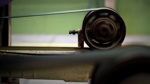 Roue Courroie Sur Une Machine Papier Dans Une Usine Pâtes — Video