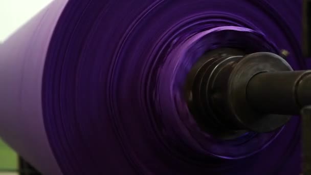 Purple Paper Reel Rolling Einer Papiermaschine Der Zellstoff Und Papierfabrik — Stockvideo