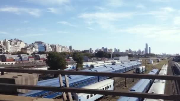 Bezirk Retiro Von Einem Auto Auf Der Autobahn Buenos Aires — Stockvideo