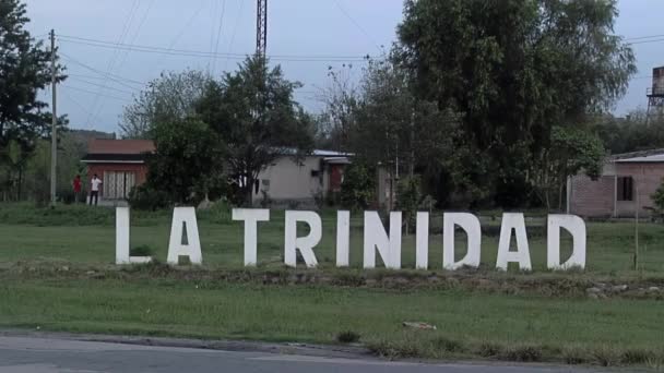 Welcome Road Sign Trinidad Tucuman Province Argentina — Vídeo de Stock