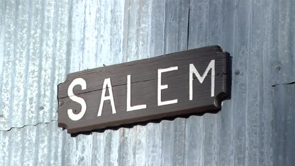 Знак Салема Входе Валлийскую Часовню Гаймане Валлийская Колониальная Деревня Около — стоковое видео