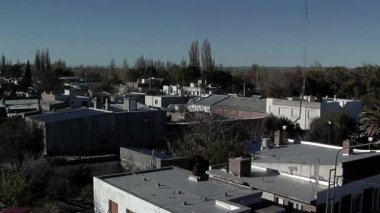 Gaiman Yüksek Açılı Manzarası, Trelew, Chubut Eyaleti yakınlarındaki Galler Koloni Köyü, Patagonya, Arjantin, Güney Amerika. 