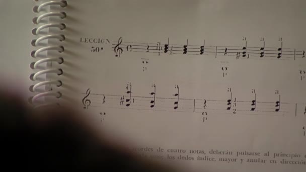 Musical Notes Sheet Music Close — 图库视频影像