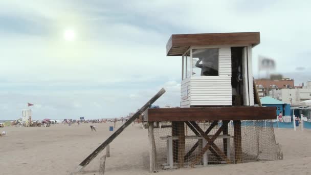 Lifeguard Tower Beach Villa Gesell Atlantic Coast Buenos Aires Province — стоковое видео