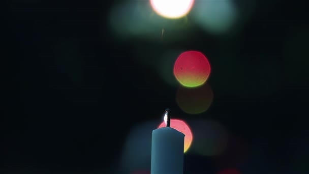 Lighting Candle Bokeh Background Street Night Close Resolution — Stock Video