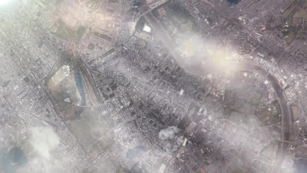 伦敦上空飞行 从太空看 美国航天局提供的这一视频的内容 — 图库视频影像