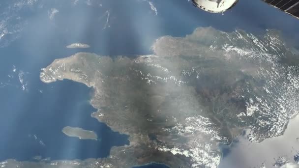 Ostrov Hispaniola Vesmíru Prvky Tohoto Videa Poskytnuté Nasa — Stock video