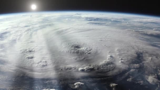 Τεράστιος Τυφώνας Από Διάστημα Στοιχεία Αυτού Του Βίντεο Που Παρέχονται — Αρχείο Βίντεο