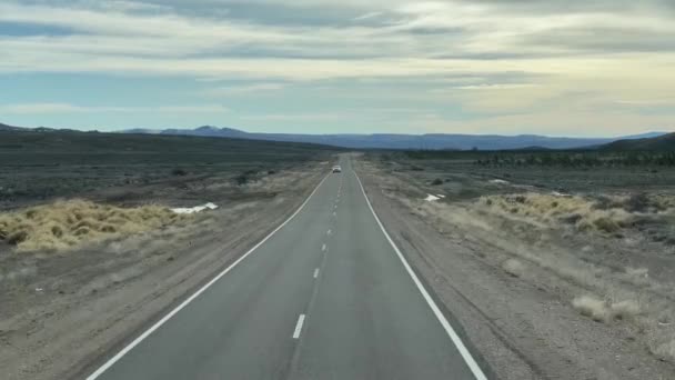 Standpunt Van Een Buschauffeur Countryside Road Provincie Pampa Argentinië Resolutie — Stockvideo