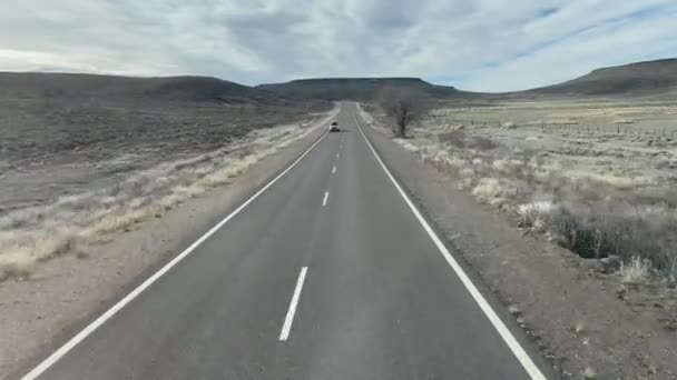 Sicht Eines Busfahrers Auf Der Landstraße Neuquen Patagonien Argentinien Auflösung — Stockvideo