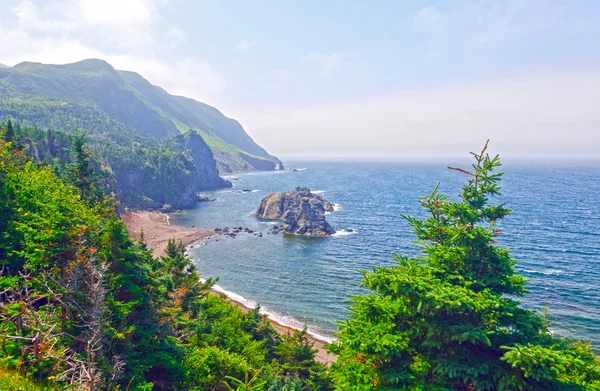 Sunlight Breaking through the Morning Coastal Fog — Stock Photo, Image