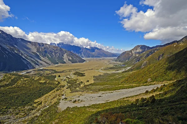 Glaciale vallei van bovenaf — Stockfoto