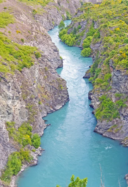 Ледниковая река, проходящая через горное ущелье — стоковое фото
