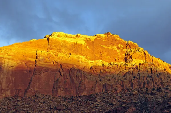 Red Glow on a Canyon Wall — Stock Photo, Image