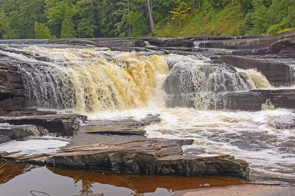 Dånande cascade på en vild flod — Stockfoto