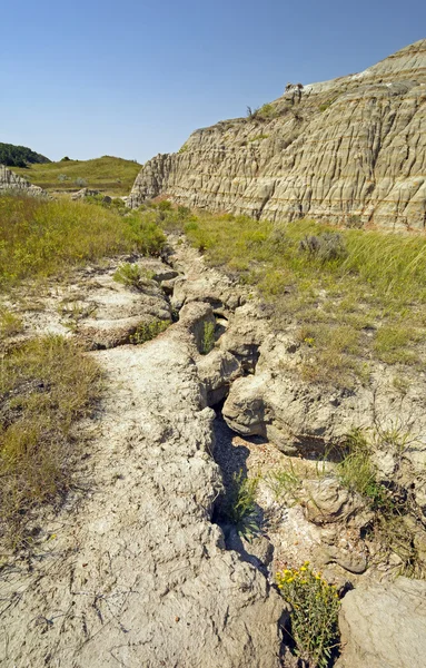 Eroderad gully i badlands — Stockfoto