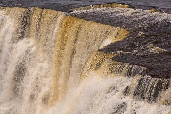 Dark Waters Rushing Brink Kakabeka Falls Ontario Canada — Stock Photo, Image