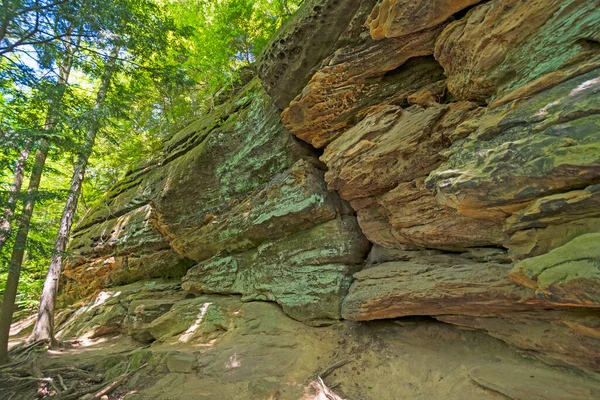 Cienista Ścieżka Wzdłuż Zacienionych Krawędzi Parku Narodowym Cuyahoga Valley Ohio — Zdjęcie stockowe