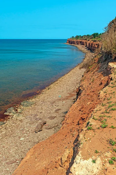 Red Rock Coastline Bij Low Tide North Cape Prince Edward — Stockfoto