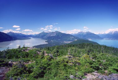 Panoramic View Atop Mount Riley on the Alaska Coast near Haines, Alaska